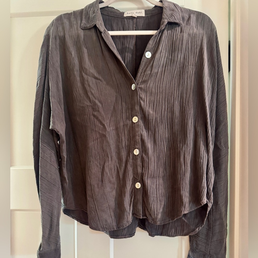 Bella Dahl Textured Blouse in gray NWOT